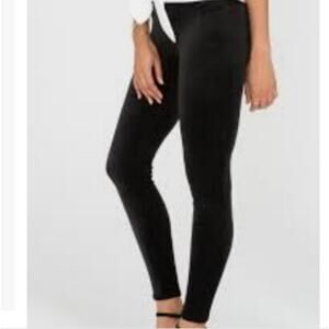 Lisse' Womens Leggings Black Velvet Pull On Skinny Leg High Rise Size Large